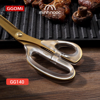 Kéo GGomi GG140 / GG141 nhà bếp cao cấp,đa năng,lưỡi thép phủ chống dính Titan, tay cầm nhựa Acrylic