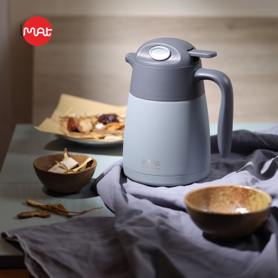 Bình ủ nhiệt iMat có phin lọc 1200ml màu xanh xám, ruột bình, phin lọc Inox 304