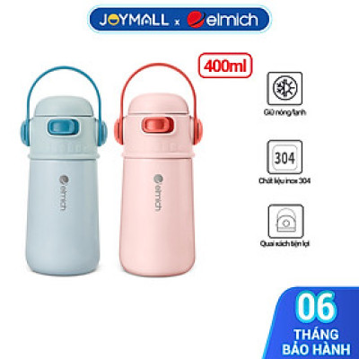 Bình Giữ Nhiệt Elmich EL-8334 400ml, Hàng Chính Hãng, Inox 304, Mở Nắp 1 Chạm, Có Lưới Lọc, Quai Xách Tiện Lợi - JoyMall