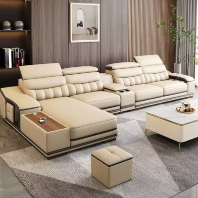 Sofa da góc L đầu bật cao cấp Tundo HDCT-08
