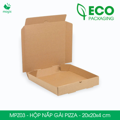 MPZ03 - 20x20x4 cm - 20 Hộp nắp gài pizza đa dụng - Hộp nắp gập, hộp carton gói hàng, hộp quà