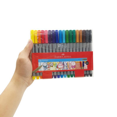 Bút dạ kim nắp kẹp 18 màu Faber 150718
