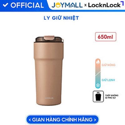 Ly giữ nhiệt phủ sứ Metro Cafe Tumbler LocknLock 650ml LHC4359, Hàng chính hãng, nắp lật - JoyMall