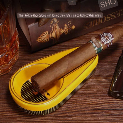 Gạt tàn sứ cigar ashtray chất liệu sứ sang trọng kiểu dáng caribe