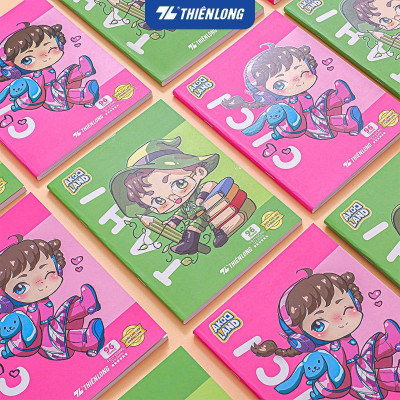 Combo 5/10 Tập học sinh chống lem 96 trang 4 ô ly vuông 2mm 120gsm Thiên Long NB-121/AK - PB Akooland - Mẫu ngẫu nhiên