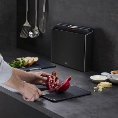 Joseph Joseph - Bộ thớt cao cấp Folio Steel 4-piece Chopping Board Set Black 001204