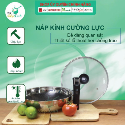 Bộ nồi chảo Blackcube 3 lớp đúc liền đáy từ đa năng chống dính Kims cook T&K  03-1 Pcs , tặng 1 sạn inox