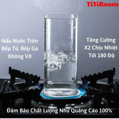 Ly thủy tinh Cốc thủy tinh vuông uống nước cà phê cao cấp dễ thương Ly cocktail cute uống trà sinh tố decor đẹp TiTiRoom