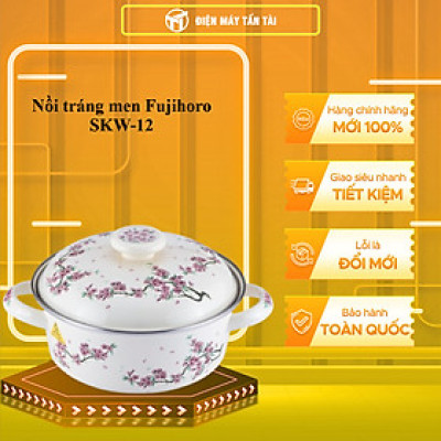 Nồi tráng men FUJIHORO 18cm, 1.8L ( Hoa văn Sakura tím) SKW-12, Sử dụng bếp từ