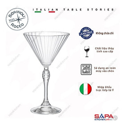 Bộ 6 ly rượu thủy tinh cao cấp America20s Martini 245ml  - Bormioli Rocco - Italy 