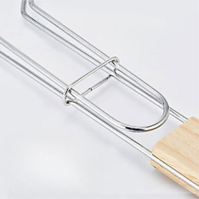 Kẹp nướng chữ nhật có tay cầm gỗ cách nhiệt, nướng cá, kẹp nướng, kẹp rau củ, nướng thịt