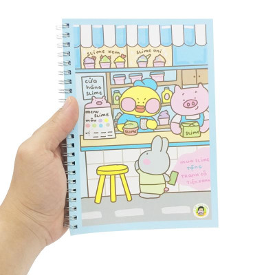Sổ Tay Lò Xo A5 Kẻ Ô Vuông 100 Trang 100gsm - Cô Tiên Xanh - Cửa Hàng Slime