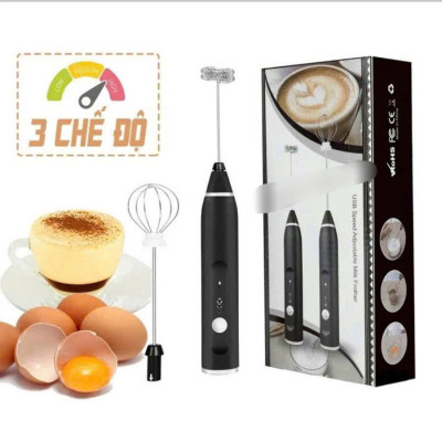 Dụng cụ đánh bọt cà phê cầm tay mini - Dụng cụ đánh bọt trứng với 3 chế độ nhanh chóng chỉ trong vài giây.