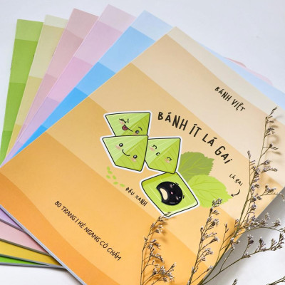 Tập Học Sinh Bánh Việt - Miền Bắc - Kẻ Ngang Có Chấm - 80 Trang 70gsm - Fahasa 03 - Bánh Ít Lá Gai
