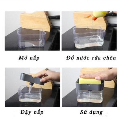 Dụng cụ đựng nước rửa chén thông minh - Tặng kèm miếng rửa chén bát