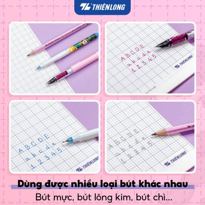 Tập học sinh chống lóa 96 trang 4 ô ly vuông 2mm 100gsm Thiên Long NB-117/AK - Phiên bản Akooland - Mẫu ngẫu nhiên