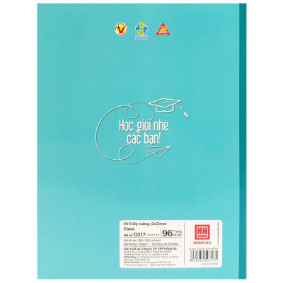 Tập Học Sinh Class Điểm A 5 Ô Ly Vuông 96 Trang 100gsm - Hồng Hà 0317 (Mẫu Sản Phẩm Giao Ngẫu Nhiên)