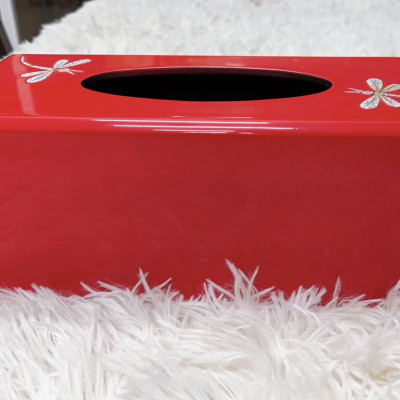 Hộp đựng khăn giấy chữ nhật sơn mài cao cấp Thanh Bình Lê đựng giấy để trong phòng khách hay nhà ăn, đẹp mắt và sang trọng