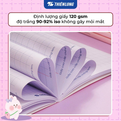Tập học sinh 96 trang 5 ô ly vuông 2mm chấm kẻ 2/3 120gsm NB-122 Thiên Long - Mẫu ngẫu nhiên