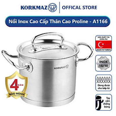 Nồi inox 18/10 thân cao Korkmaz Proline 9 lít - 24x20 cm