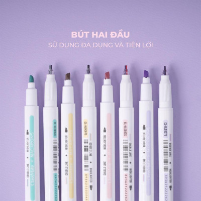 Vỉ 4 Bút Highlight Màu Nhũ 2 Ngòi Macarons - ClassMate CL-HL0007S (Mẫu Bao Bì Giao Ngẫu Nhiên)