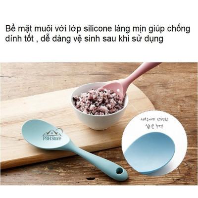 Muôi múc cơm vá xới cơm Lock&Lock bằng nhựa bọc Silicone chịu nhiệt độ cao CKT207