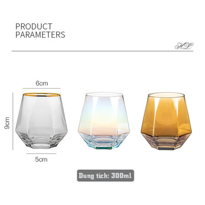 CỐC THỦY TINH LỤC GIÁC | 6 LY TT CHỊU NHIỆT BOROSILICATE CAO CẤP | CỐC LỤC NĂNG TRONG SUỐT