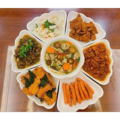 Bộ Bát Đĩa Hoa Mặt Trời Bé 6811 Việt Nhật Nhựa PP Màu Trắng Dùng Để Bày Đồ Cúng