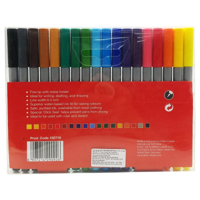 Bút dạ kim nắp kẹp 18 màu Faber 150718