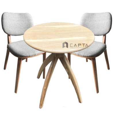 Bàn cafe tiếp khách gỗ tần bì tròn 60 cm 4 chân chụm màu tự nhiên / walnut TE PHIN-06W HCM 