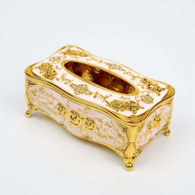 Hộp đựng giấy ăn hoa văn mạ vàng