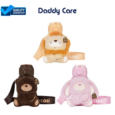 Bình nước cho bé đi học giữ nhiệt có ống hút ZoyZoii kèm túi gấu bông Animal Series Thermos Cup E20