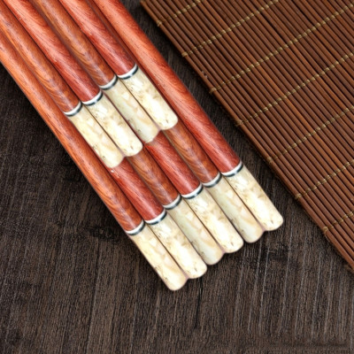 Bộ 10 & 20 đôi đũa ăn cao cấp đũa đẹp đũa sạch - Gỗ Trắc Khảm Ngọc Xà Cừ Cao Cấp