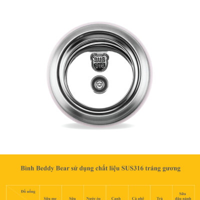 Bình giữ nhiệt cho Bé Công chúa Elsa Beddy Bear dành cho bé Gái - Dung tích 600 ml - 2 nắp thay thế - Chất liệu Thép không gỉ cao cấp SUS316 - Tặng kèm túi đeo