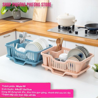 Rổ úp bát có khay hứng thoát nước hàng dày đẹp