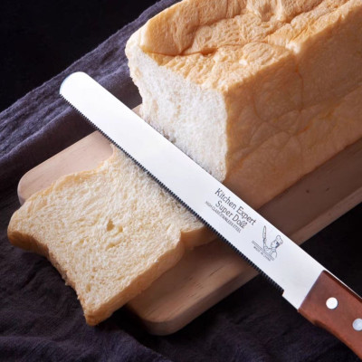 Dao Cắt Bánh Mì Bánh Ngọt Bánh Sinh Nhật ,Răng Cưa Tay Cầm Gỗ 38cm