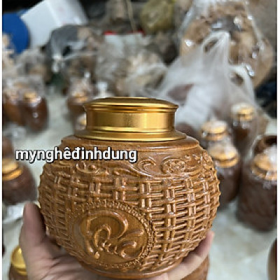 Hộp Hũ đựng trà bằng gỗ bách xanh thơm nức kt 14x14x16cm
