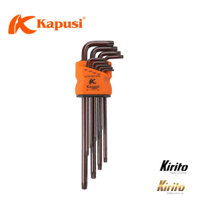 Bộ Lục Giác Thép Nâu Đầu Bi Hãng Kapusi Nhật Bản 9 Cây Chữ L 1.5-10mm, Chất liệu thép CR-V6150 k7408