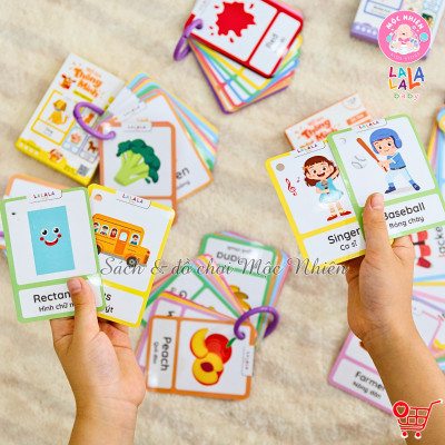 Thẻ học thông minh Mini Flashcard song ngữ Anh - Việt nhiều chủ đề cho bé - Thương hiệu Lalala baby