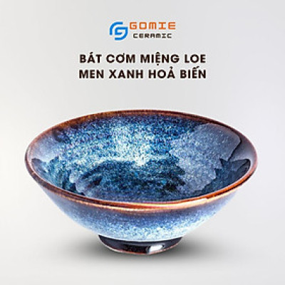 Bát Cơm Miệng Loe Xanh Hoả Biến