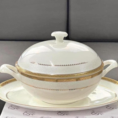 Set bát sứ Imperial 50 món viền vàng siêu sang Hàng chính hãng