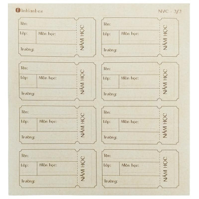 Bộ 24 Nhãn Vở C - Linh Lan