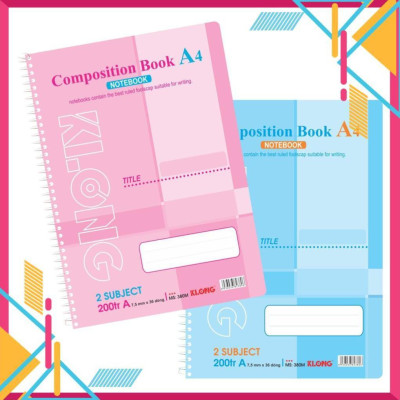 Sổ lò xo đơn KLONG A4 200 Trang; MS: 380