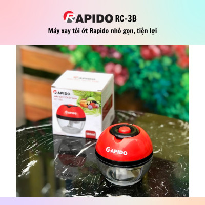 Máy xay tỏi ớt mini đa năng Rapido RC-3B/RC-2B 3 Lưỡi, 2 Lưỡi, chất liệu thép không gỉ, an toàn 180ml - Hàng chính hãng