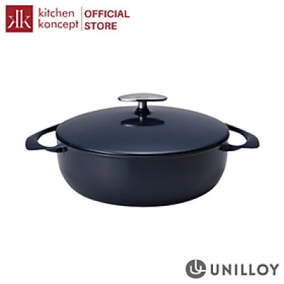 Unilloy - Nồi gang màu xanh đen - 24cm (3.2L)