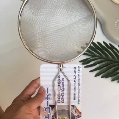 Combo vợt lọc thực phẩm inox Echo φ15cm + mút rửa xoong nồi 2 mặt thô/mịn - made in Japan