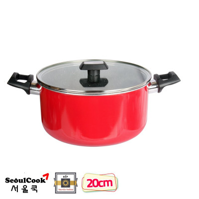 Tặng cặp nhấc nồi- Combo 2 món cao cấp Hàn Quốc, nồi chống dính vân đá Kimscook size 20 cm và Chảo đúc chống dính vân đá Ecoramic sâu lòng 26 cm, dùng được tất cả các bếp( trừ bếp từ)