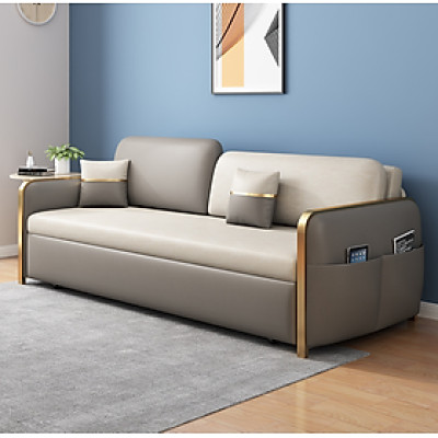 Sofa giường đa năng hộc kéo tay viền cao cấp HGK-24 ngăn chứa đồ tiện dụng Tundo KT 1m8