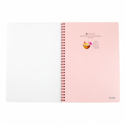 Vở Dot Grid lò xo kép bìa nhựa 2 mặt B5 80 trang 100/76; MS: 577