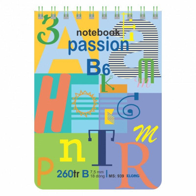 Sổ kẻ ngang lò xo kép ngang KLONG B6 260 trang 70/76; MS: 939